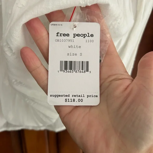 NWT NEW Free People White Lina Floral Lace Blouse Small S - Picture 7 of 7